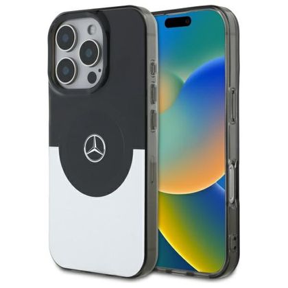 Mercedes MEHMP16L23HBIGK iPhone 16 Pro 6.3" czarny srebrny/black silver hardcase Double Layer BiColor MagSafe