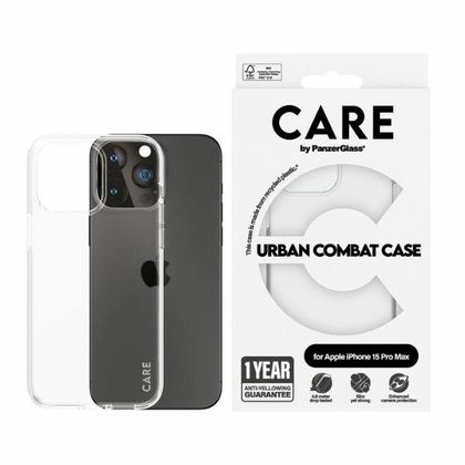Etui CARE by PanzerGlass Flagship Urban Combat Case iPhone 15 Pro Max 6,7" przezroczysty/transparent 1424