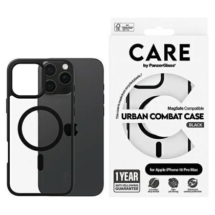Etui CARE by PanzerGlass Flagship Urban Combat Case iPhone 16 Pro Max 6,9" czarny/black MagSafe 1360