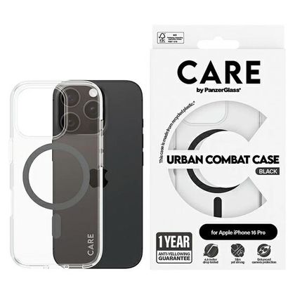 Etui CARE by PanzerGlass Flagship Case iPhone 16 Pro 6.3" czarny/black MagSafe 1346