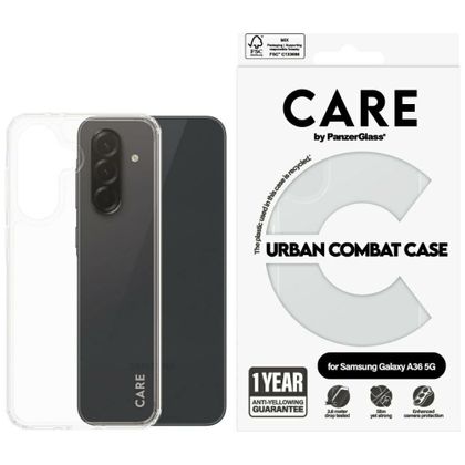 Etui CARE by PanzerGlass Flagship Urban Combat do Samsung Galaxy A36 5G przezroczysty