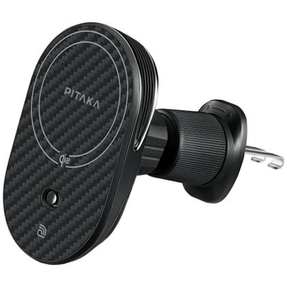 Uchwyt samochodowy z ładowarkąbezprzewodową PITAKA MagEZ Pro 2 Qi2 15W NFC Magsafe czarno szary