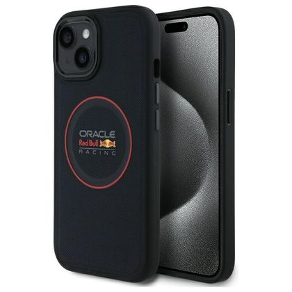 Red Bull RBHMP14S24PUILVR iPhone 14 6.1" hardcase granatowy/navy Leather Red Ring MagSafe