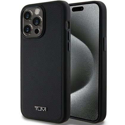 Tumi TUHMP15XRBAK iPhone 15 Pro Max 6.7"czarny/black hardcase Leather Balistic Pattern MagSafe