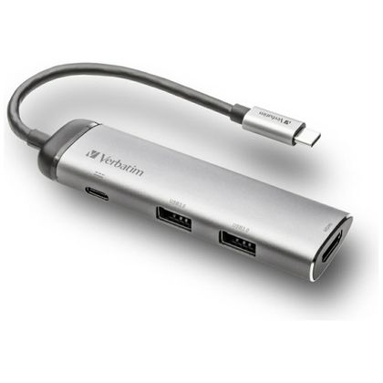 Verbatim Adapter Hub USB-C - USB-C/ 2xUSB-A 3.0/HDMI aluminiowy/aluminum 49140