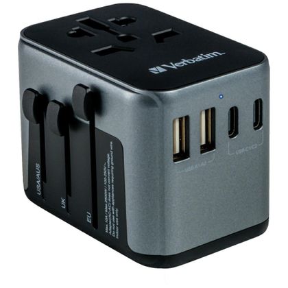 Verbatim Adapter podróżny EU/UK/US2xUSB-A/2xUSB-C PD 30W UTA-03 czarny/black 49545