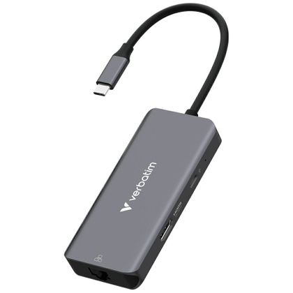 Adapter Hub Verbatim USB-C/HDMI/3xUSB-A 3.2/RJ45 aluminiowy 32157