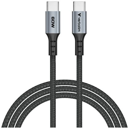 Kabel Verbatim Sync & Charge USB-C do USB-C QC PD 60W 120cm czarny 31845