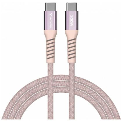 Kabel Verbatim Sync & Charge USB-C do USB-C 100W PD3.0/QC3.0 120cm różowy 31857
