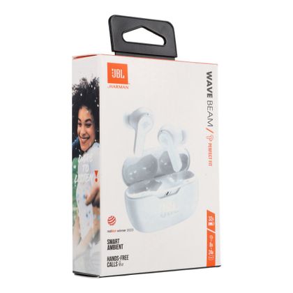Słuchawki bezprzewodowe douszne JBL IP54 IPX2 Wave Beam białe