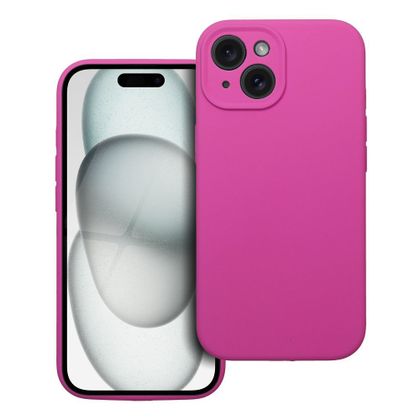 Etui na iPhone 15 Silicone 2mm (camera protection) różowe