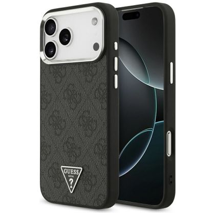 GUESS futerał do IPHONE 17 Pro Max kompatybilny z MagSafe GUHMP17XP4TSRCMK (PU 4G W/Triangle Logo SL) czarny