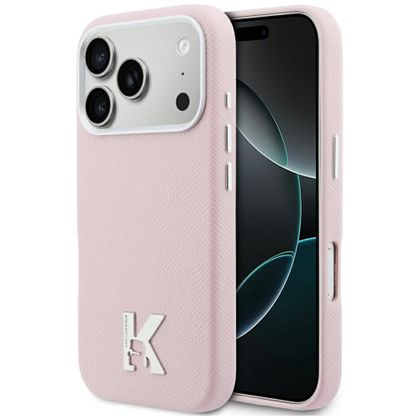 KARL LAGERFELD futerał do IPHONE 17 Pro kompatybilny z MagSafe KLHMP17L5PGFKHGP (PU FW W/ KHead Logo) różowy