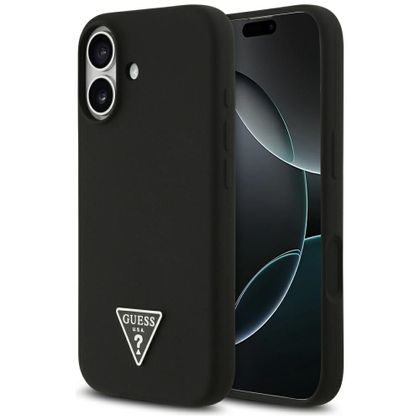 GUESS futerał do IPHONE 17 kompatybilny z MagSafe GUHMP17SSCTRLMK (Silicone W/ Triangle Logo) czarny