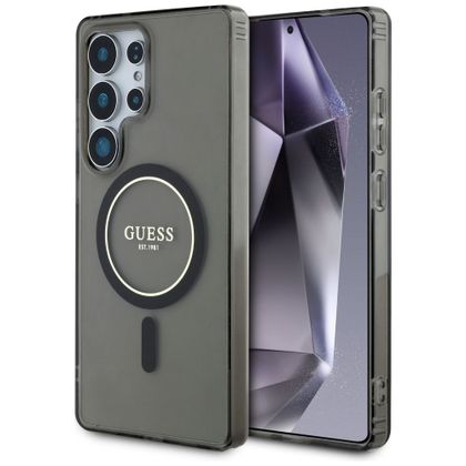 GUESS futerał do SAMSUNG S25 Ultra GUHMS25LHFGEREK (Magnetic IML Glitter Circle) czarny