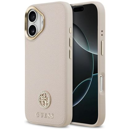 GUESS futerał do IPHONE 17 kompatybilny z MagSafe GUHMP17SPGCRMDEP (PU W/ Grained Strass Logo) różowy