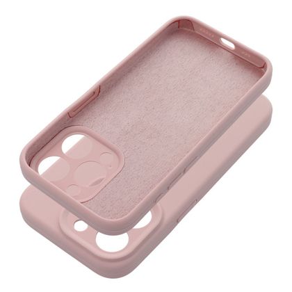 Etui na iPhone 16 PRO Silicone 2mm (camera protection) pudrowy róż