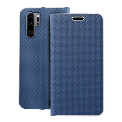 Etui z klapką na Huawei P30 PRO Luna Book Carbon niebieskie