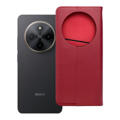 Etui z klapką na Xiaomi Redmi 17C Smart Pro Book skórzane bordowe