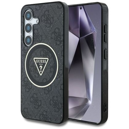 GUESS futerał do SAMSUNG S25 GUHMS25SHG4PRTGK (Magnetic IML Metal Glitter 4G Circle Triangle) czarny