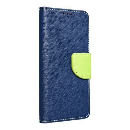 Etui z klapką na Samsung A14 4G / A14 5G Fancy Book granatowo-limonkowe