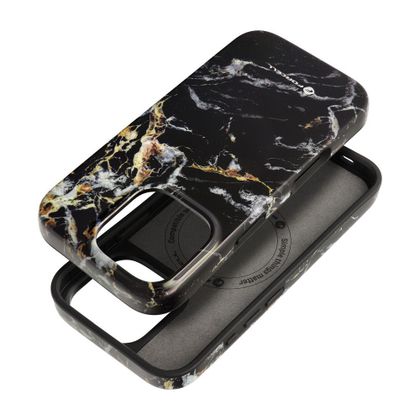 Etui na iPhone 16 PRO Forcell F-Protect Mirage zgodne z MagSafe Military Drop-Test black marble