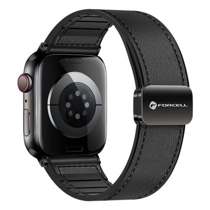 Pasek do Apple Watch Forcell F-Design FA21 magnetyczny skóra ekologiczna 38 / 40 / 41 mm czarny