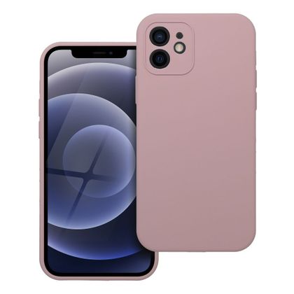 Etui na iPhone 12 Silicone 2mm (camera protection) pudrowy róż