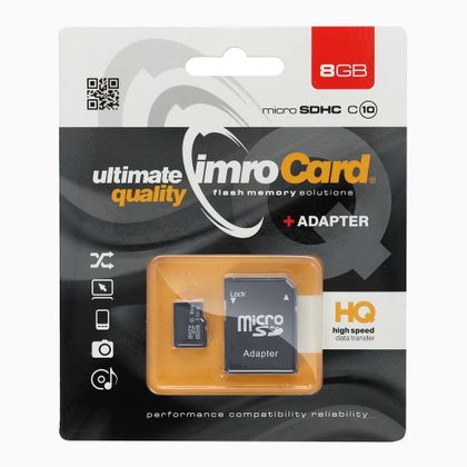 IMRO karta pamięci microSD 8GB 100MB/s class 10 UHS I z adapterem SD