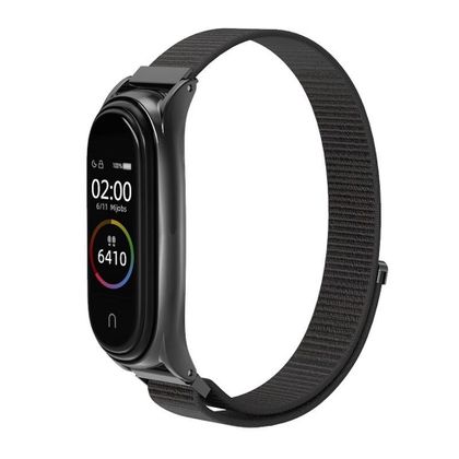 Pasek nylonowy do XIAOMI Mi Band 5 / 6 / 7 czarny (05)