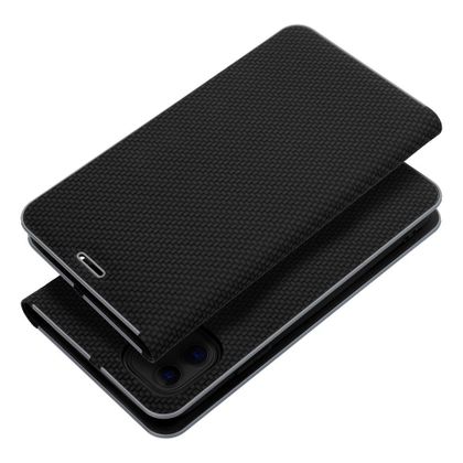 Etui z klapką na iPhone 11 Luna Book Carbon czarne