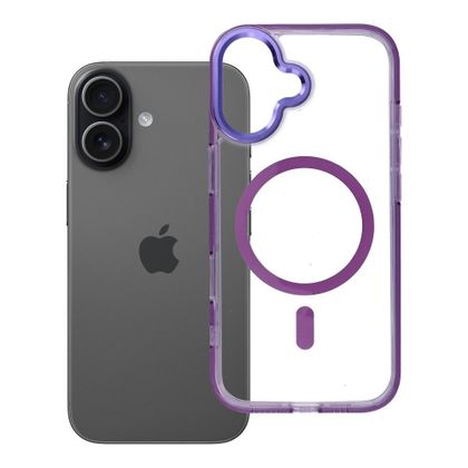 Etui na iPhone 17 Frame Clear Hybrid Mag Cover zgodny z MagSafe fioletowe