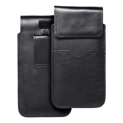 Etui wsuwane na telefon skórzane wsuwka z klapką do Samsung A12 / NOTE 9 / Xiaomi Redmi NOTE 10 PRO Royal rozmiar 2XL+wide czarne