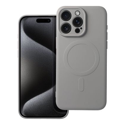 Etui na iPhone 15 PRO MAX Silicone Mag Cover zgodne z MagSafe (camera protection) tytanowo szare