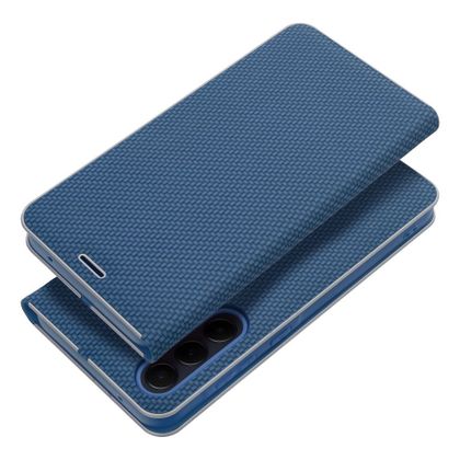 Etui z klapką na Samsung A05s Luna Book Carbon niebieskie