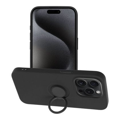 Etui na iPhone 15 PRO Silicone Ring czarne