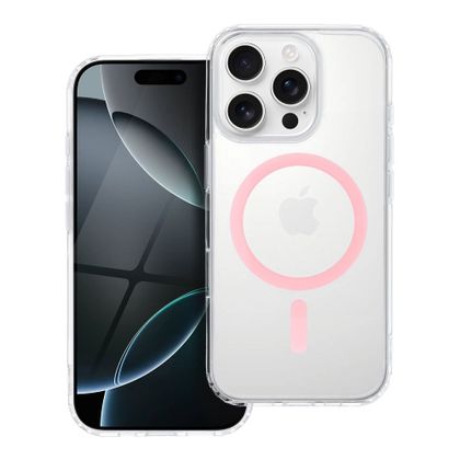 Etui na iPhone 16 PRO Drop Glue Colorful Ring Mag Cover zgodne z MagSafe różowe