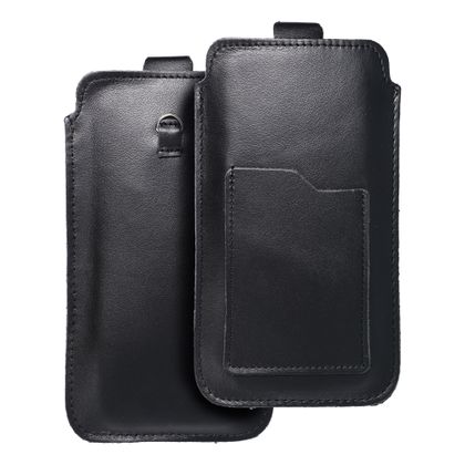 Etui wsuwane na telefon skórzane wsuwka z pull-up do Samsung A12 / NOTE 9 / Xiaomi Redmi NOTE 10 PRO Royal rozmiar 2XL+wide czarne