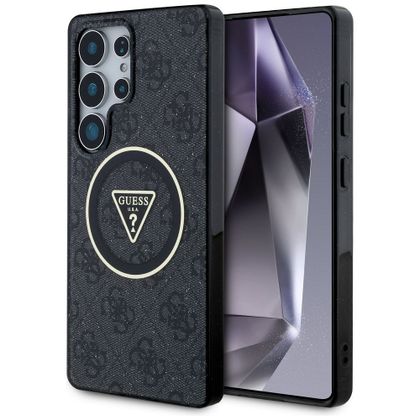 GUESS futerał do SAMSUNG S25 Ultra GUHMS25LHG4PRTGK (Magnetic IML Metal Glitter 4G Circle Triangle) czarny