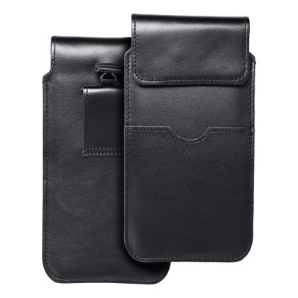 Etui wsuwane na telefon skórzane wsuwka z klapką do Huawei Mate 20X Royal rozmiar 3XL czarne