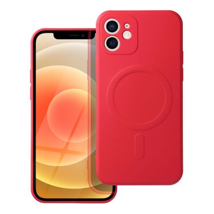 Etui na iPhone 12 MINI Silicone Mag Cover zgodne z MagSafe (camera protection) czerwone