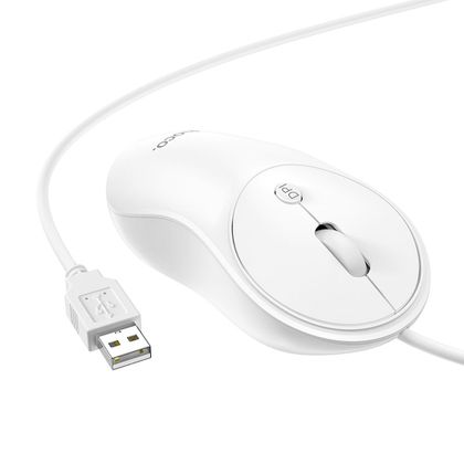 Myszka przewodowa Hoco USB A 1600 dpi GM13 biała