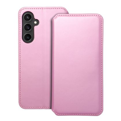 Etui z klapką na Samsung S23 FE Dual Pocket Book jasnoróżowe