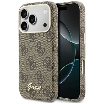 GUESS futerał do IPHONE 17 Pro Max kompatybilny z MagSafe GUHMP17X5P4FWMSW (PU FW 4G Script) brązowy