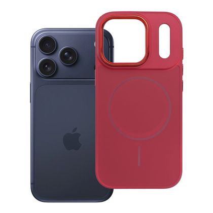 Etui na iPhone 17 Pro / 18 Pro (low camera edge) Frame Mag Cover zgodne z MagSafe magenta