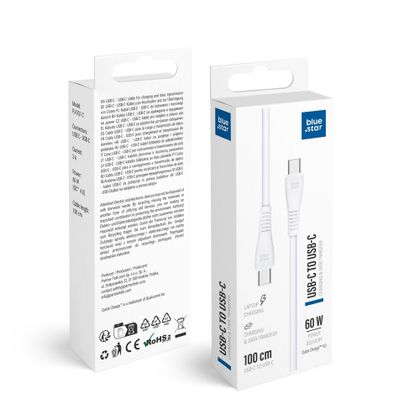 Kabel USB-C do USB-C Blue Star 3A 60W QC4.0 1 m PJ-DQ1-C biały
