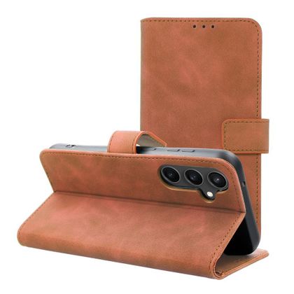 Etui z klapką na Samsung S23 FE Tender Book brązowe