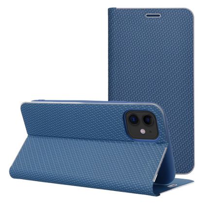 Etui z klapką na iPhone 17 AIR Luna Book Carbon niebieskie