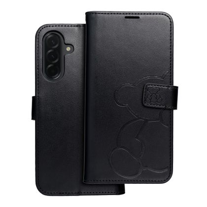 Etui z klapką na Samsung A36 5G Mezzo Book teddy bear czarne