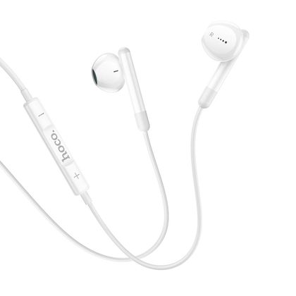 Słuchawki przewodowe douszne USB C Hoco M93 białe